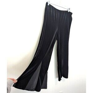 Alex Evenings Black Velvet Flare Pants Womens Size Medium